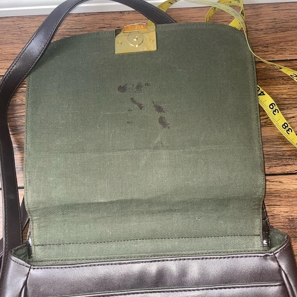Messenger bag🤎vintage crossbody purse shoulder bag croc embossed brown bag